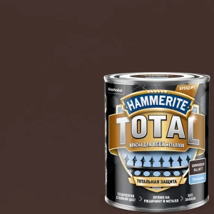 Грунт-эмаль 3 в 1 Hammerite Total цвет коричневый глянцевый 0.75 л