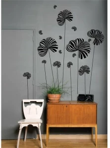 Moustache Клейкое виниловое украшение с цветочными мотивами Domestic