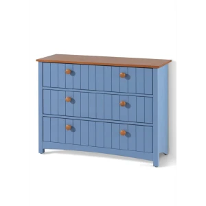 91227481 Комод Dipriz Паула 3 ящика 80x30x62.5 см дерево цвет синий/красно-коричневый STLM-1455855