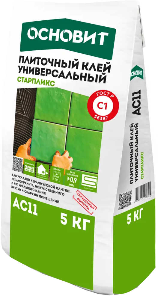 Основит С1 АС11 - универсальный плиточный клей для внутренних и наружных работ 82234192