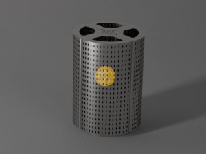 Оцинкованная листовая корзина для мусора для раздельного сбора