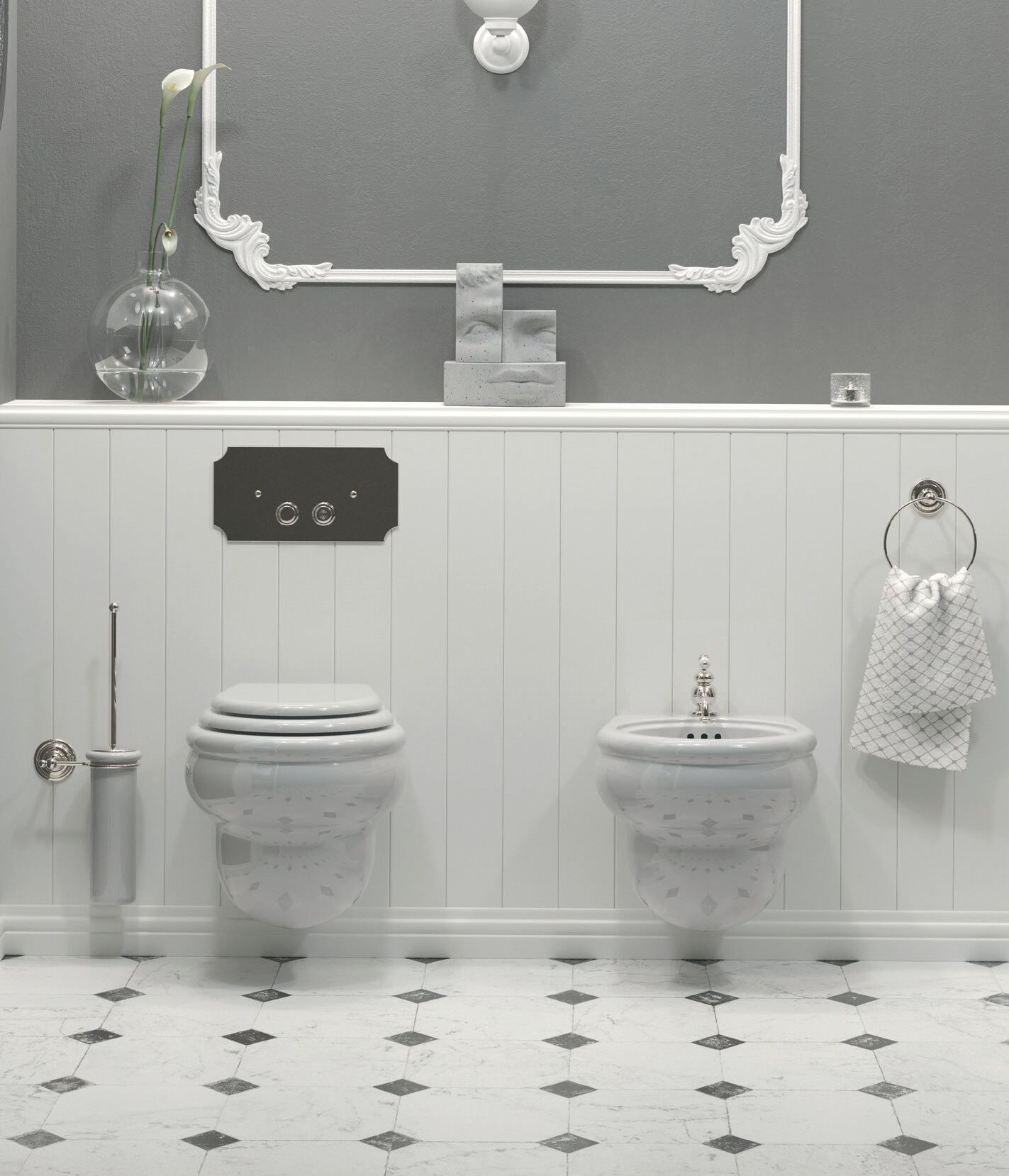 Керамическая подвесная настенная проволока для биде BLEU PROVENCE Romantica ARCH-00062098 - Вид №1