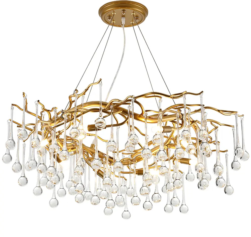 91106071 Люстра потолочная IMPERIUMLOFT 148053-22 Droplet Chandelier 9 ламп 20 м² цвет золото STLM-0487170