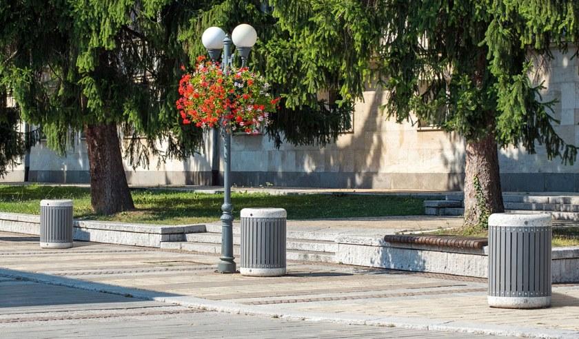 ENCHO ENCHEV - ETE Урна для мусора из металла и бетона с пепельницей  45  - Вид №3