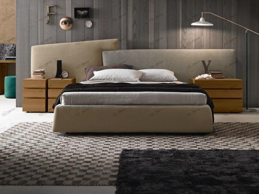 Presotto Кровать-контейнер из ткани с обитым изголовьем Wing system tall | letto sun-id-1479312