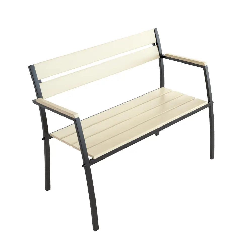 Лавка садовая Garden разборная 113х56х85.6 см дерево/металл белая 82679385 STLM-2090557 Santreyd 