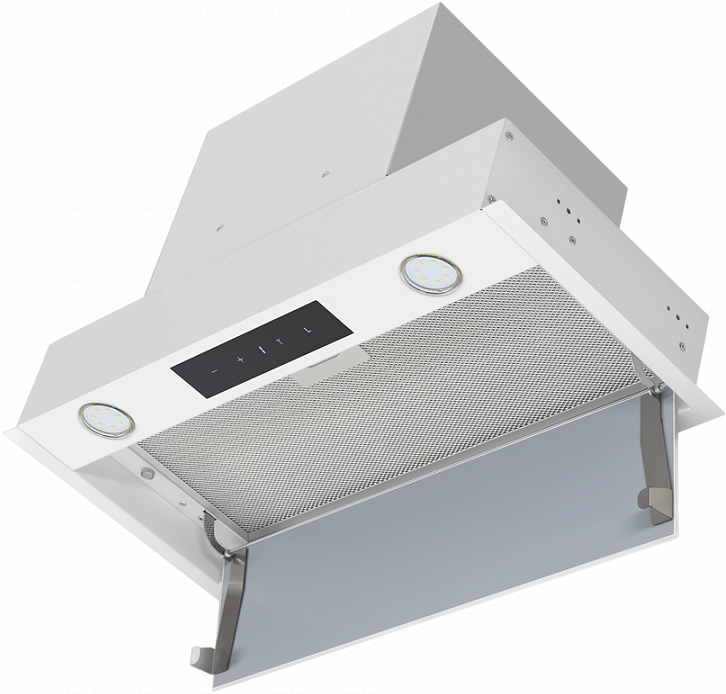 FANTASY LIGHT 60 White Вытяжка / ширина 600 мм, полновстраиваемая, сенсорное управление, 3 скорости, 800 м3/ч, 40 дб, светодиодное led освещение, опция: угольный фильтр cf190c, белый цвет Maunfeld Santreyd  - Вид №12