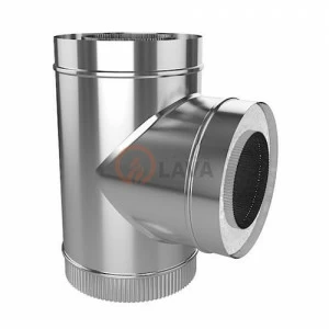 Сэндвич-тройник LAVA 115/180, угол 90*, нерж. 439 (0,5)/439 (0,5)