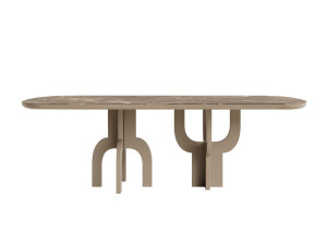 Деревянный и мраморный обеденный стол