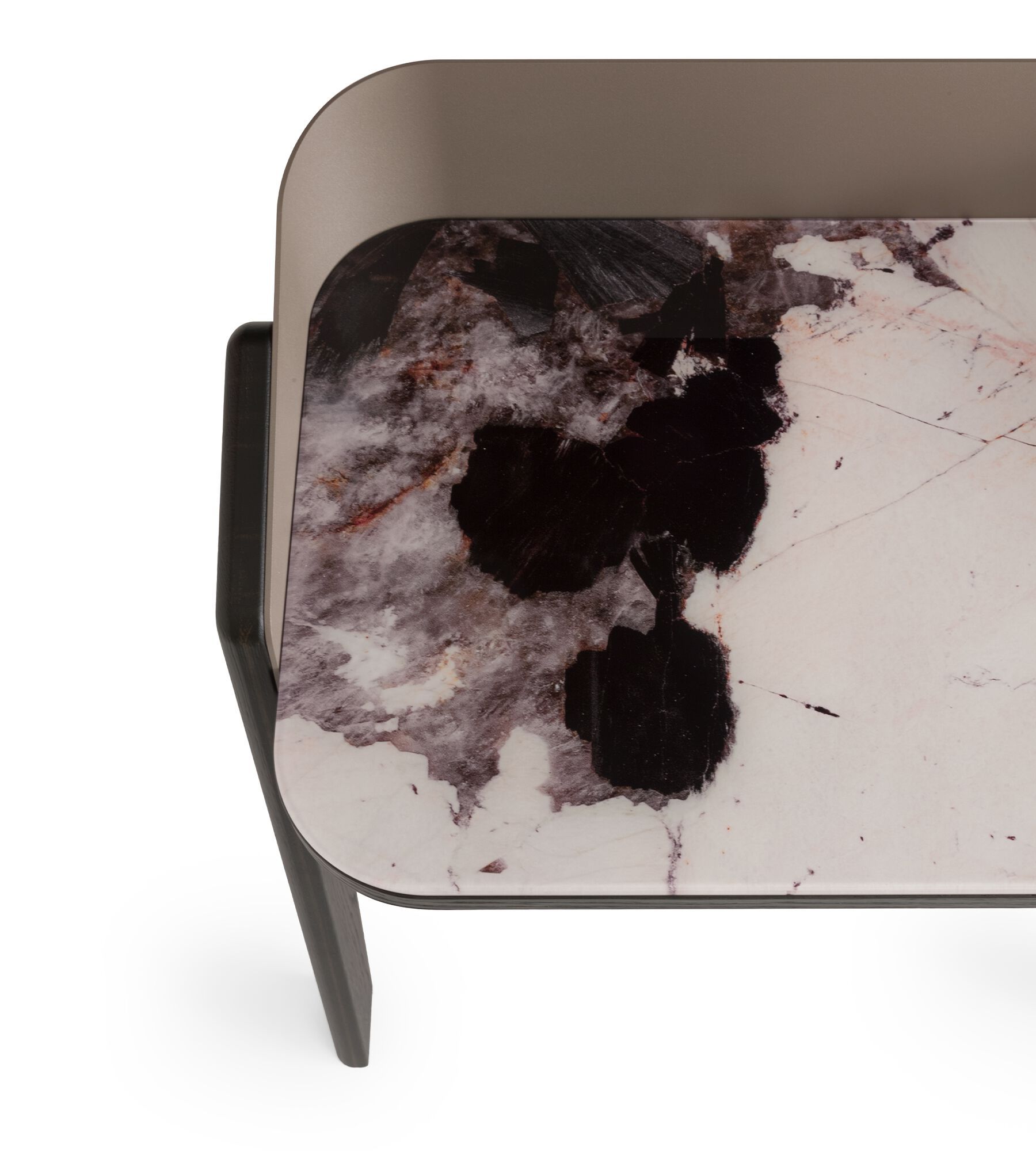 Деревянная прикроватная тумбочка со стеклянной столешницей с эффектом мрамора Morica Design BAVERO ARCH-00151231 - Вид №13