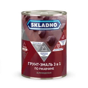 91326498 Грунт-эмаль по ржавчине 3 в 1 Skladno полуглянцевая цвет синий 1.8 кг STLM-0858988
