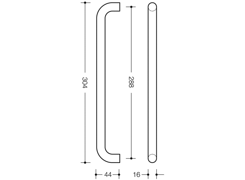 548.16.288 Мебельная ручка ø 16 мм HEWI USA Produkte  - Вид №2