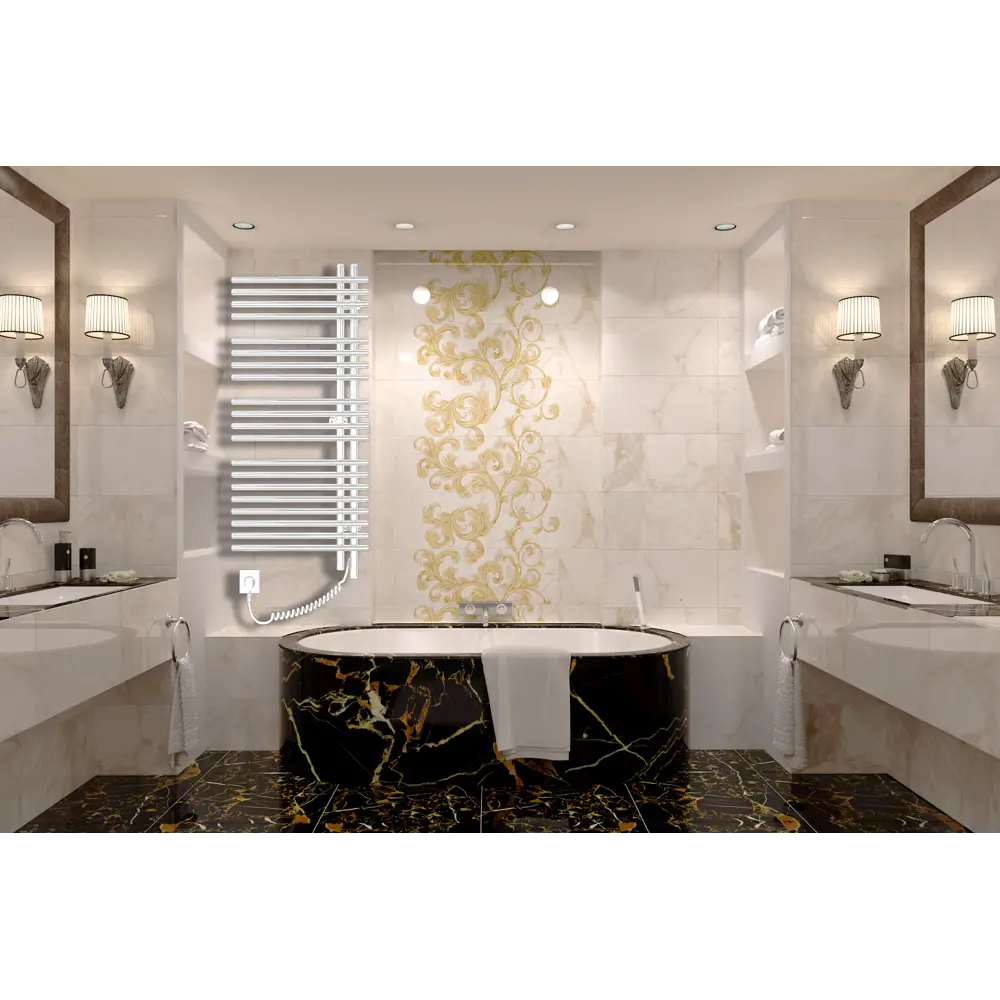 Полотенцесушитель электрический Арго Бригантина-Э 500x1000 мм 180 Вт с терморегулятором лесенка цвет белый STLM-2021898 - Вид №3