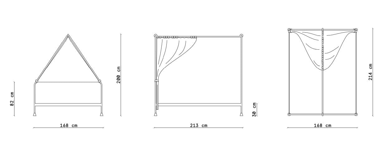 Двуспальная кровать из кованого железа с мягким изголовьем Lispi VETTA ARCH-00085027 - Вид №10