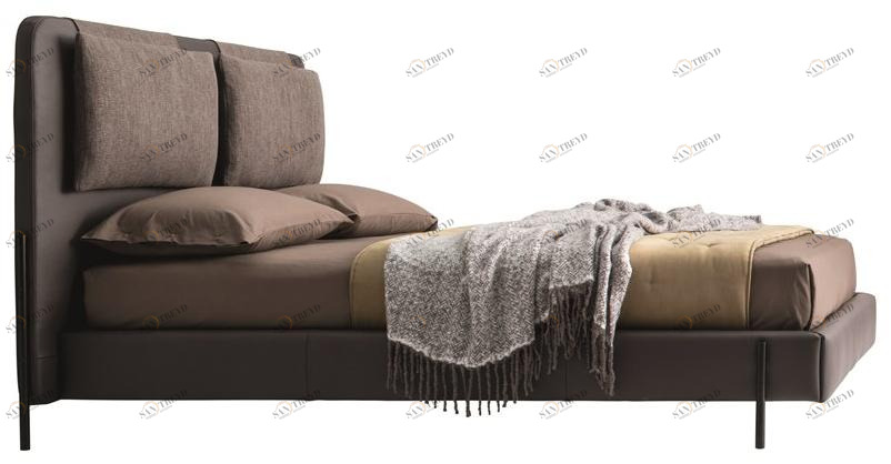 Ditre Italia Кожаная кровать с мягким изголовьем sun-id-1418028