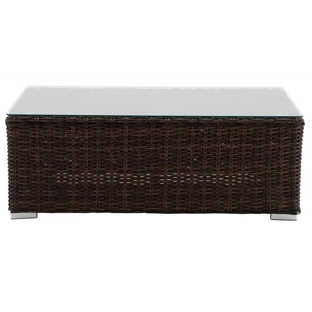 Стол садовый прямоугольный Naterial Costa Rica 60x112x41.5 см алюминий/стекло коричневый 81866570 STLM-2073845  - Вид №1