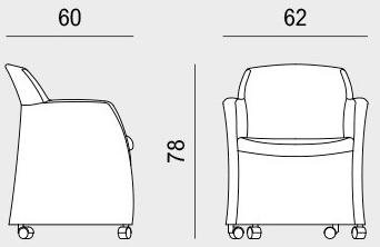 Viganò Кожаное кресло с подлокотниками на колесиках Miss grace sun-id-1416619 - Вид №3