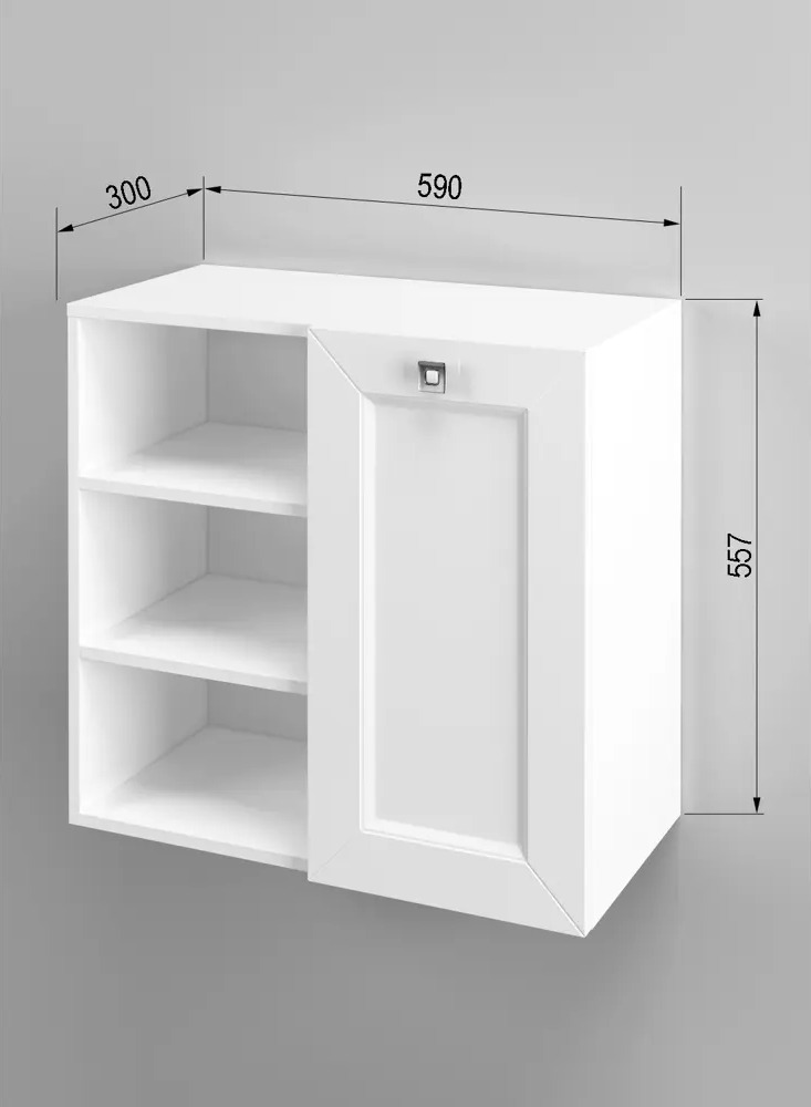 91280885 Шкаф подвесной Regent style правый 30x55.7см цвет белый STLM-0985871