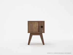 626_1334 Боковая - прикроватная тумбочка с дверцей Karpenter NEW BROOKLYN