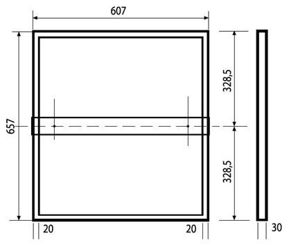 Saniline Зеркало прямоугольное наклонное с рамкой  350n-sf-a  - Вид №1