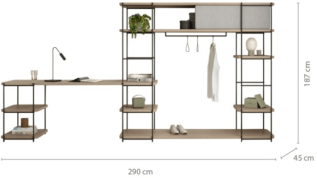 Momocca Модульный книжный шкаф с письменным столом Julia Jo05 - Вид №7