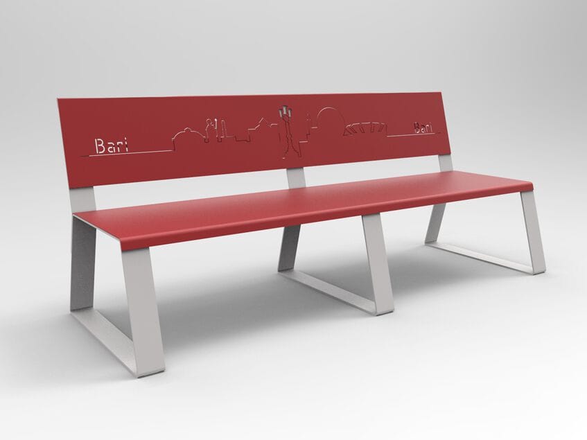 Стальная скамья со спинкой CITYSì город ARCH-00041534