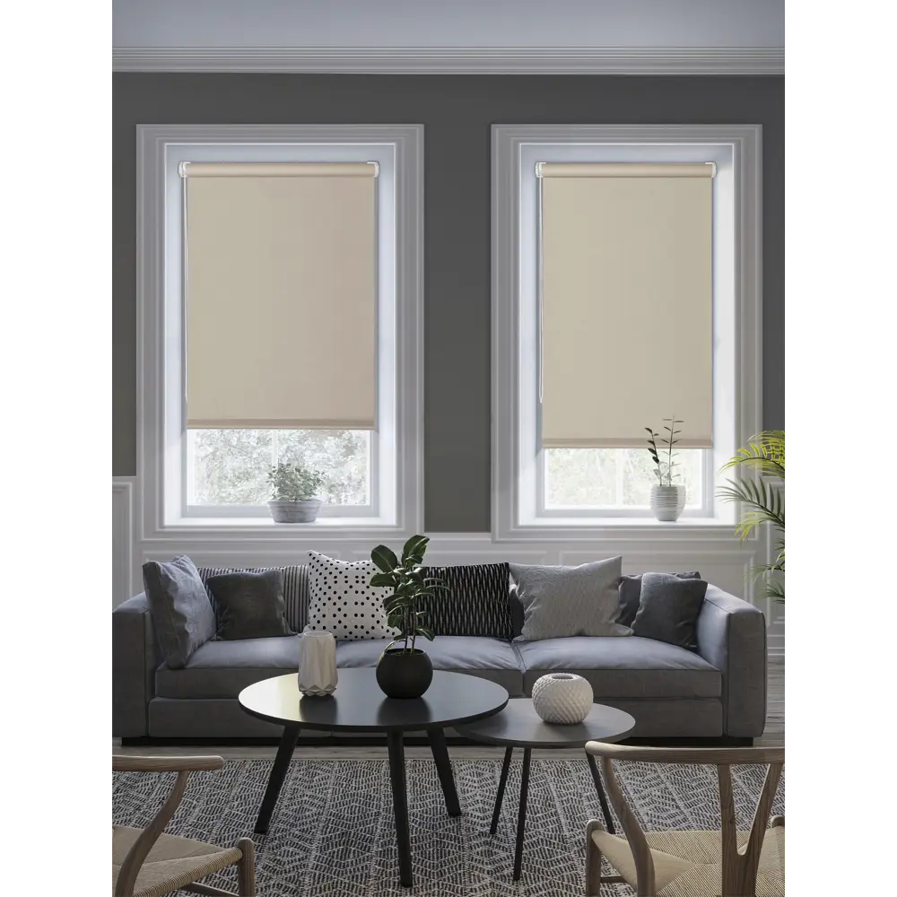 Штора рулонная блэкаут Midnight 60x175 см бежевая GARDEN STLM-2101746 - Вид №4