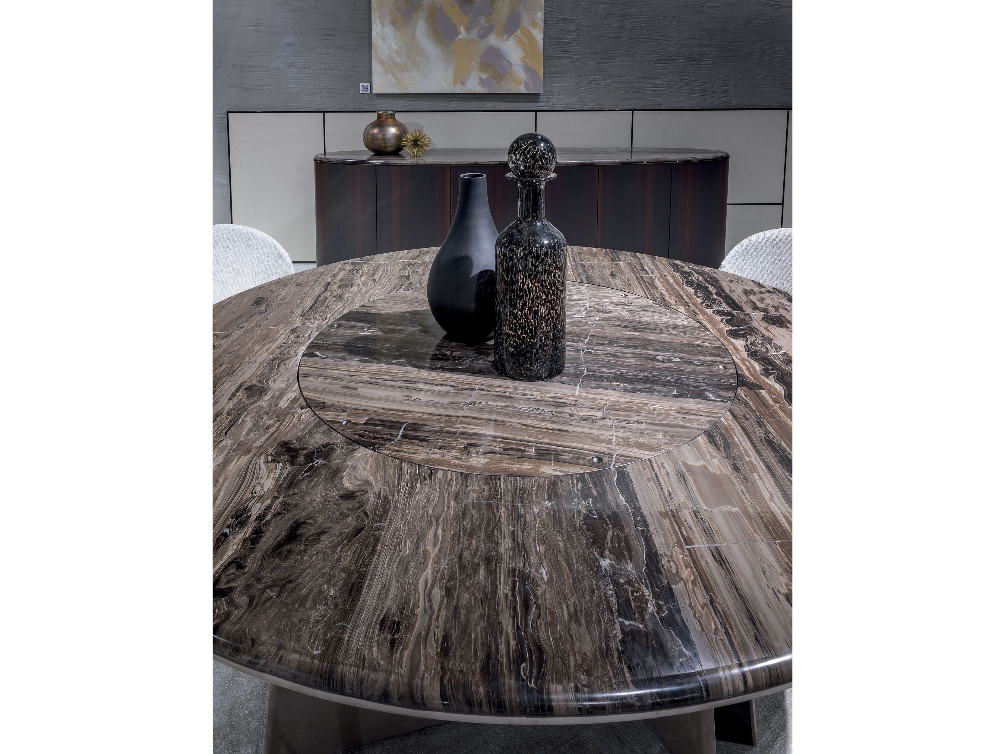 Круглый обеденный стол из натурального камня Longhi Blooming ARCH-00117889 - Вид №1