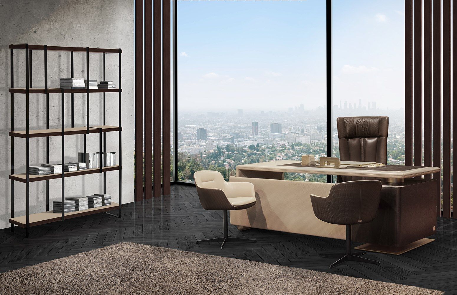 Вращающееся кресло из оленьей кожи с 4 спицами Formitalia Kowloon ARCH-00107572 - Вид №4