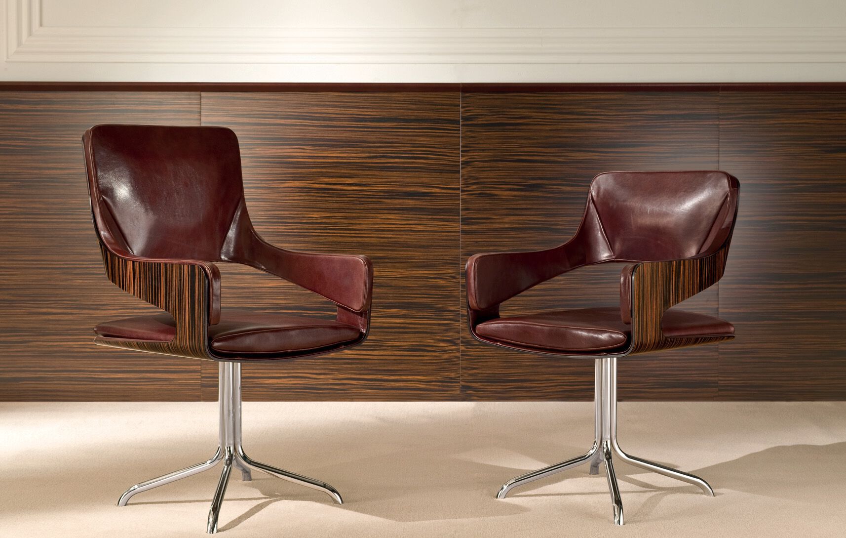 Кожаный стул с подлокотниками i 4 Mariani силуэт ARCH-00090835 - Вид №2