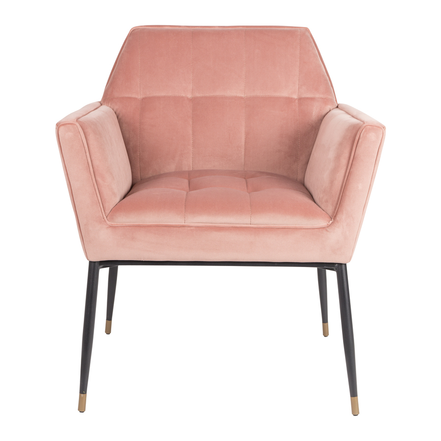 Кресло Kate розовое высокое под бархат на тонких ножках Dutchbone 1200152 - Вид №3