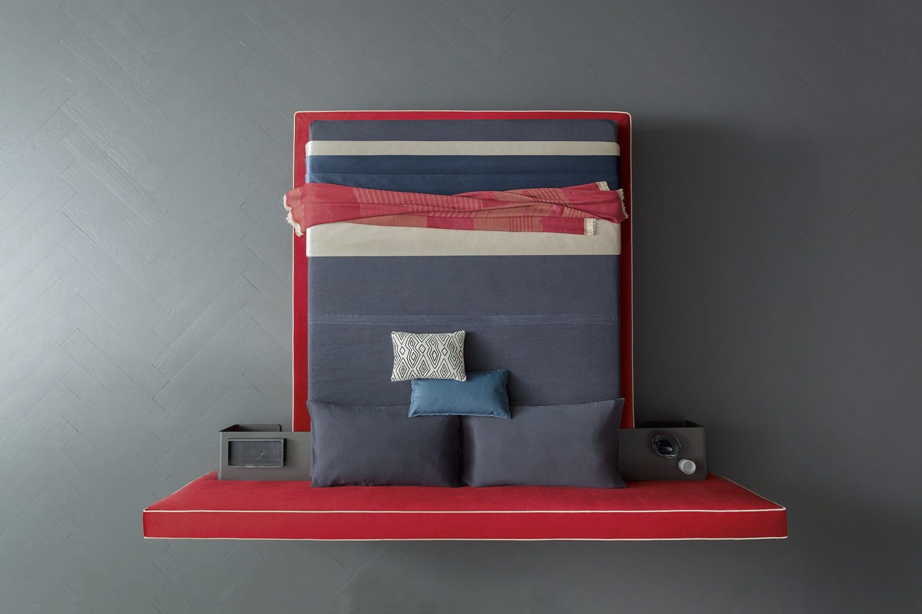 Двуспальная кровать для хранения ткани с мягким изголовьем Felis Bedstories ARCH-00105228 - Вид №25