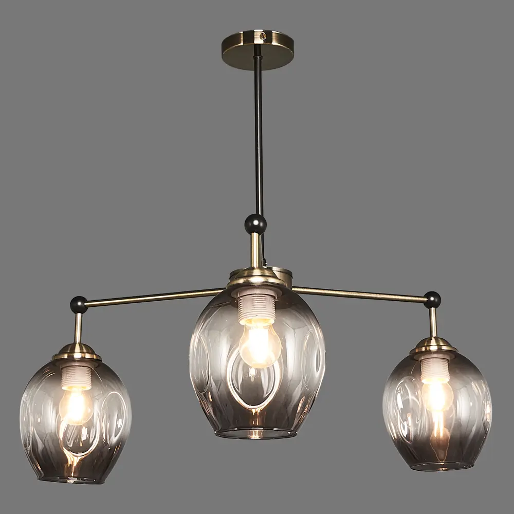 Люстра подвесная Riora L1175, 3 лампы, 8 м², цвет бронза LAMPLANDIA STLM-2128593 - Вид №2