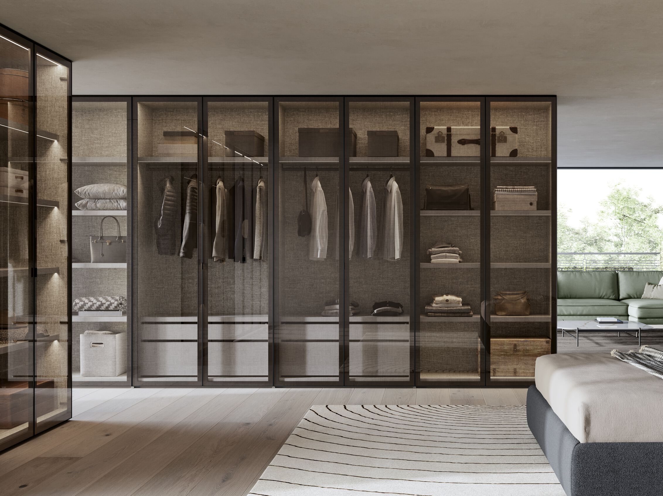 Модульный шкаф со стеклянной распашной дверью Dall'Agnese Wardrobe Collection ARCH-00098116