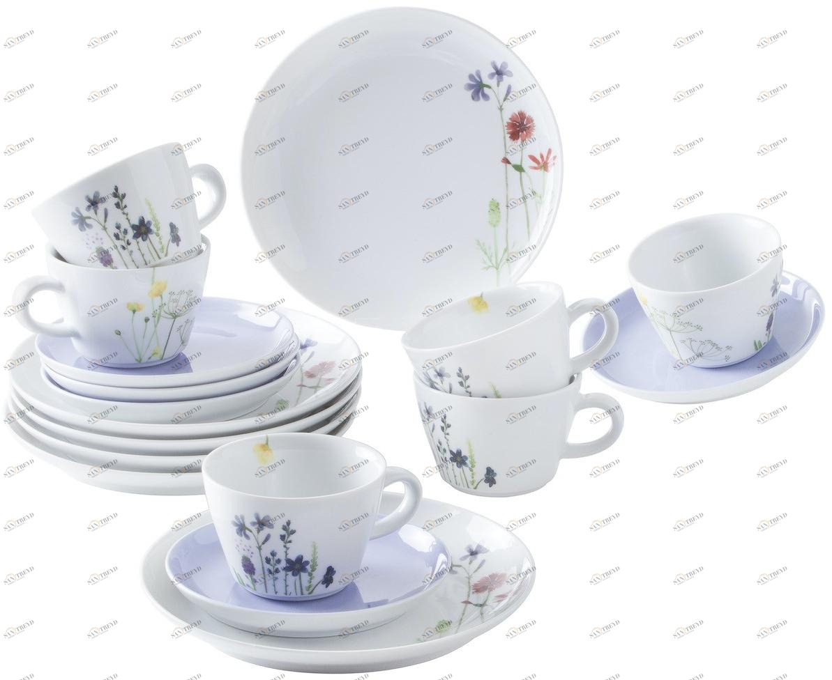 390420A69357C MG Wildflower кофейный сервиз 18шт. пяти чувств, акварель-синяя Kahla-porzellan 