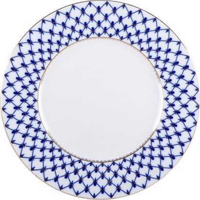 84866 Императорский фарфоровый завод Тарелка 20см "Кобальтовая сетка" "Гладкая" Фарфор твердый 