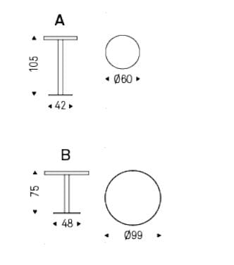 Круглый керамический стол и стальная основа Cattelan italia RIBOT KERAMIK BISTROT ARCH-00086116 - Вид №6