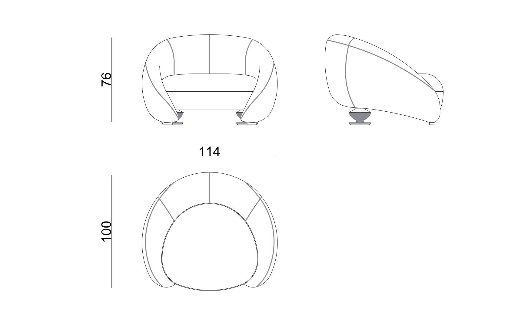 Тканевое кресло с подлокотниками Zebrano Phaselis ARCH-00048048 - Вид №8