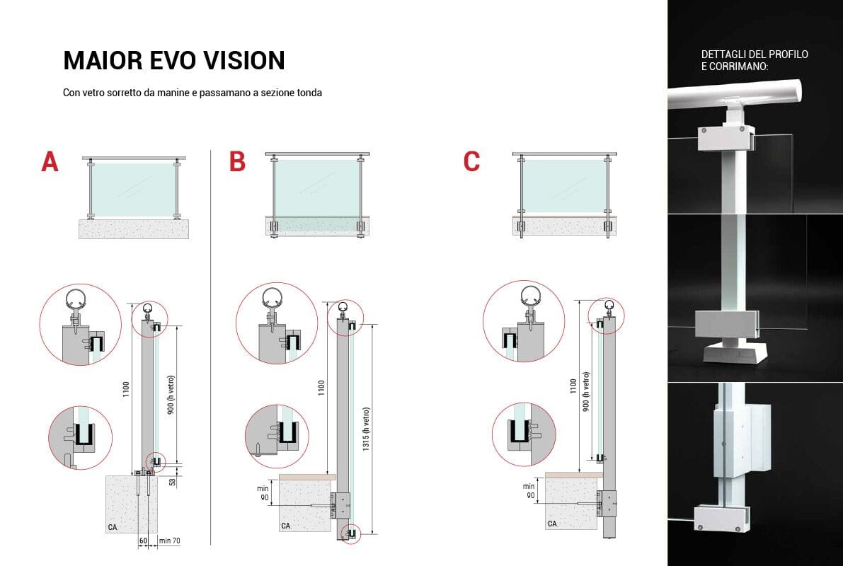 Перила из алюминия и стекла FARAONE Maior Evo ARCH-00057593 - Вид №11