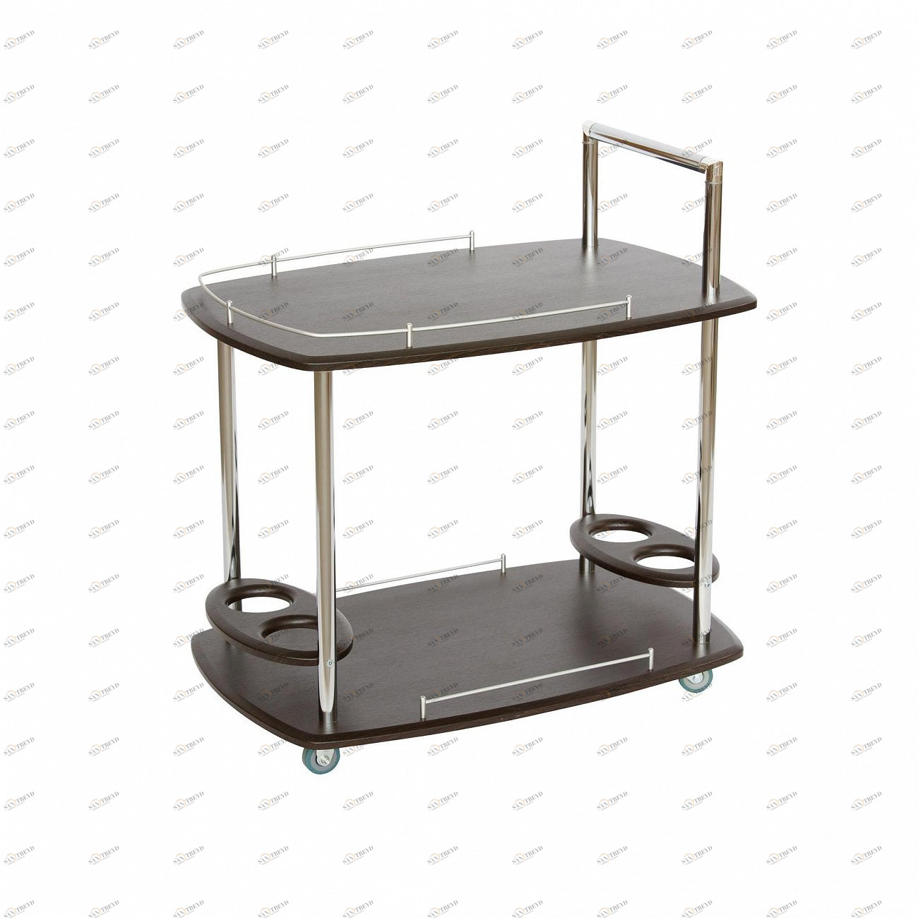 Столик сервировочный прямоугольный на колесиках венге Leset "Эсперанс" IMPEX  00-3967370 Венге 