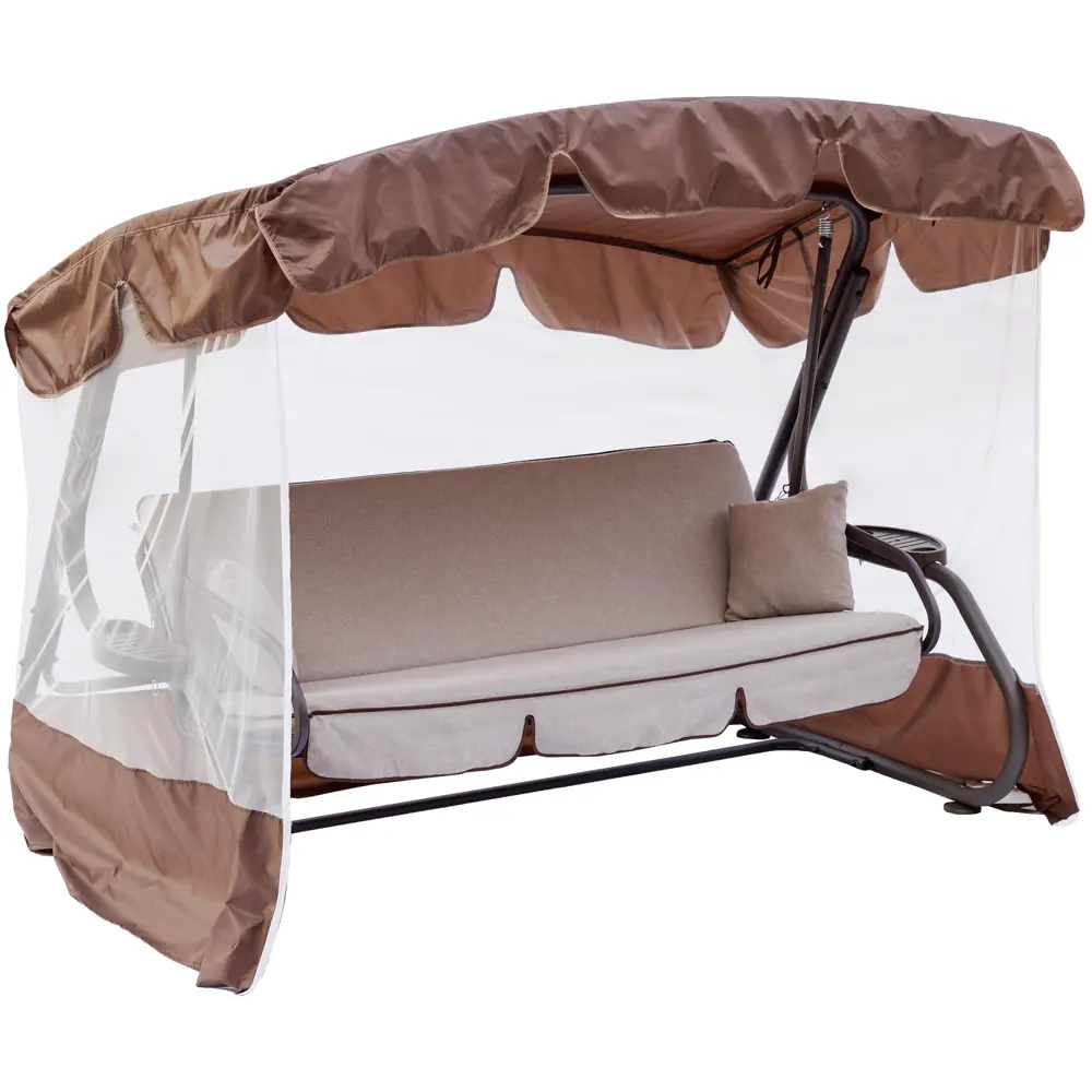 Качели садовые BEGINIA Aniva 3-х местные до 250 кг металл цвет коричневый STLM-2071791 - Вид №2