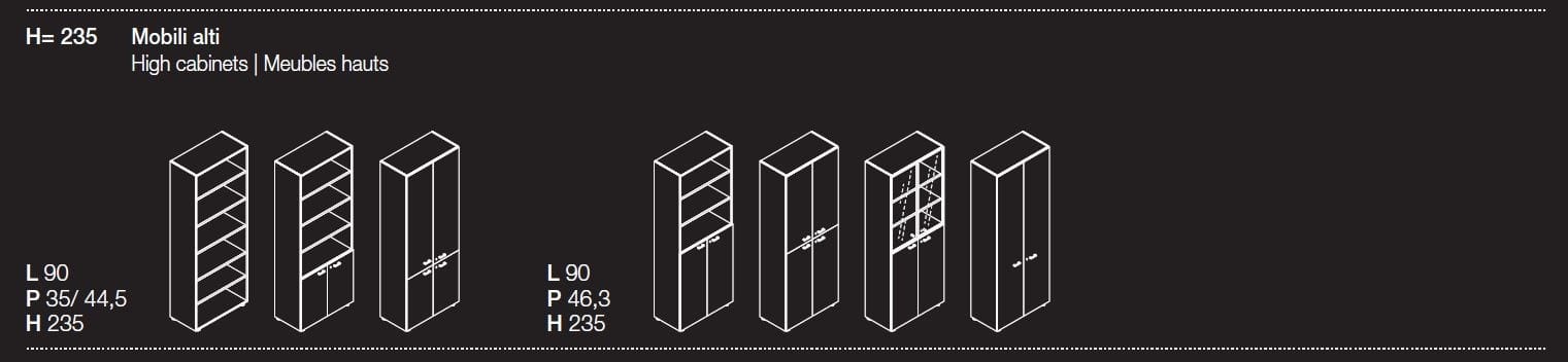 Высокая модульная офисная мебель Las Mobili универсальные контейнеры Evo ARCH-00090554