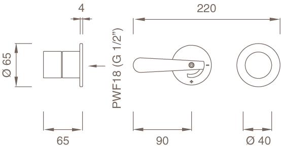 Ceadesign Термостатический смеситель с запорным вентилем Lutezia Ltz 50 - Вид №1
