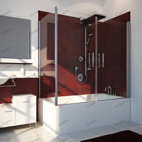 7080X100110GV603B Душевое ограждения на борт вынны GUTEWETTER Германия LUX