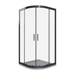 Душевая ширма Makiato 1/4 круга 100x100x190см цвет профиля черный раздвижная стекло 5мм прозрачное