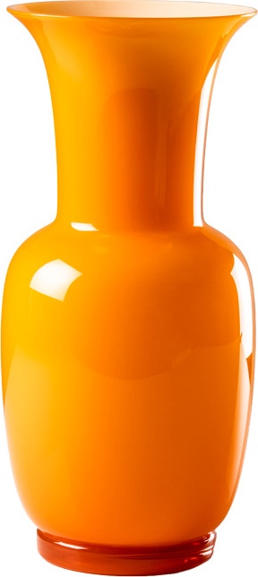 10640935 VENINI Ваза Venini "Опалино" 30х14см (оранжевая, белая) Стекло 