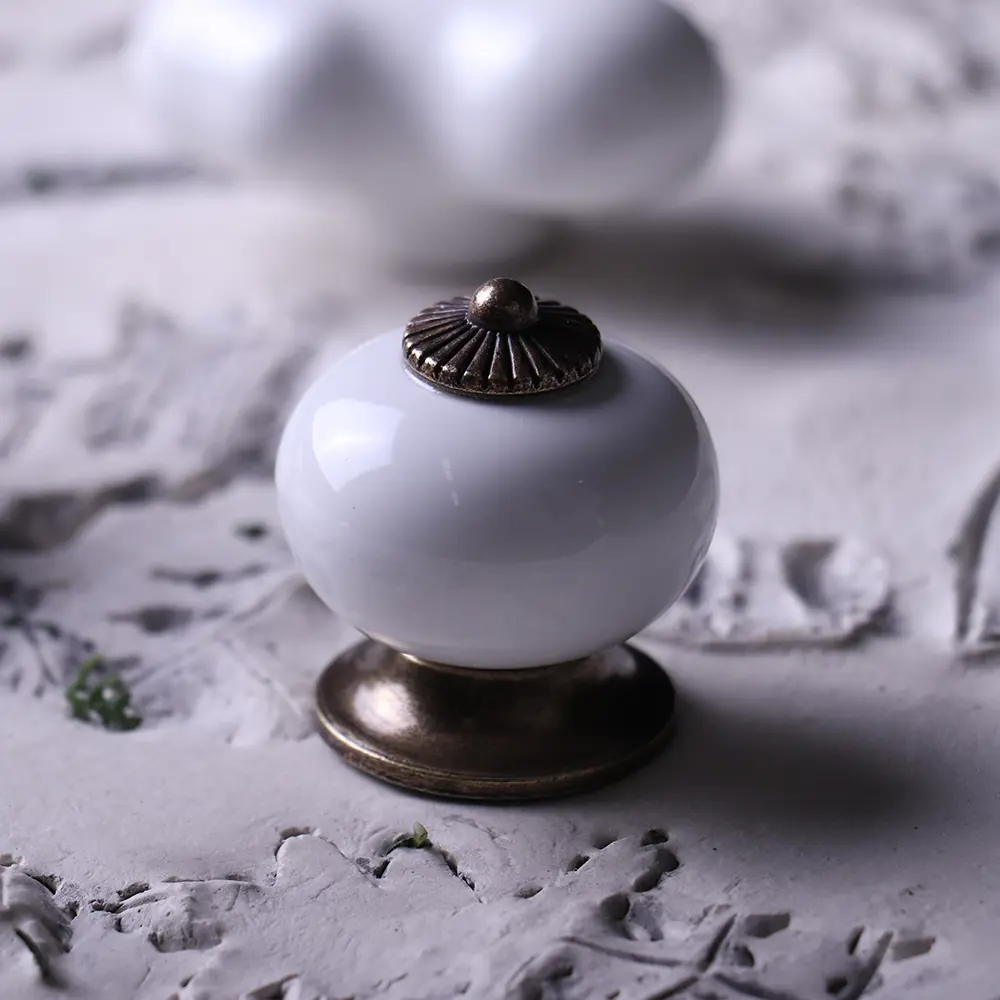 LARVIJ - Керамическая ручка-кноб белого цвета для мебели 87971150 STLM-0076479 - Вид №4