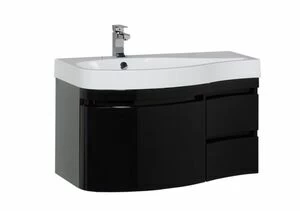 Тумба под раковину Aquanet Сопрано 95 L черный (3 ящика)