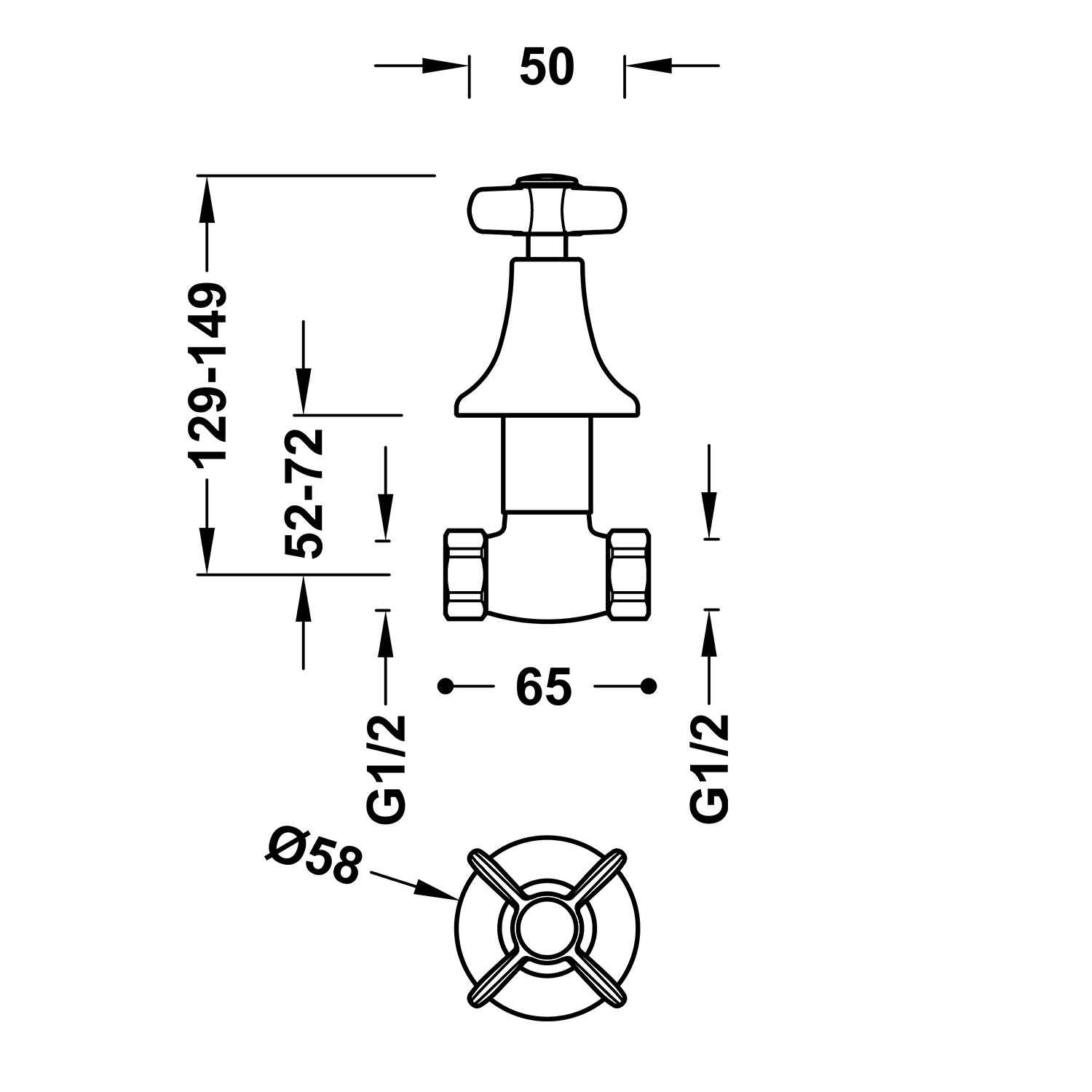 Скрытый запорный клапан TRES CLASIC-24215501LV TRES  - Вид №1