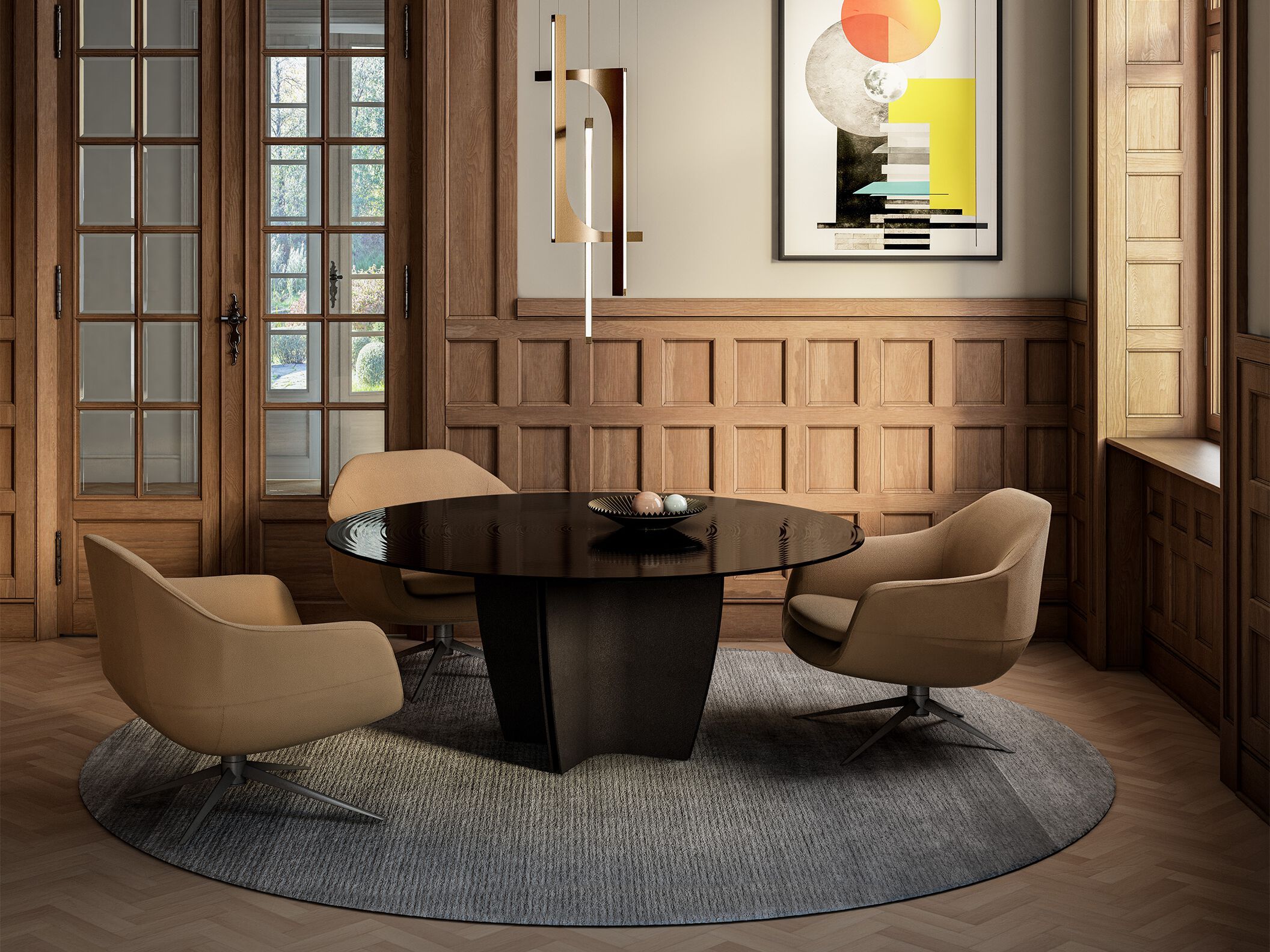 Круглый стеклянный обеденный стол Arketipo GAMBLER ARCH-00123216 - Вид №2